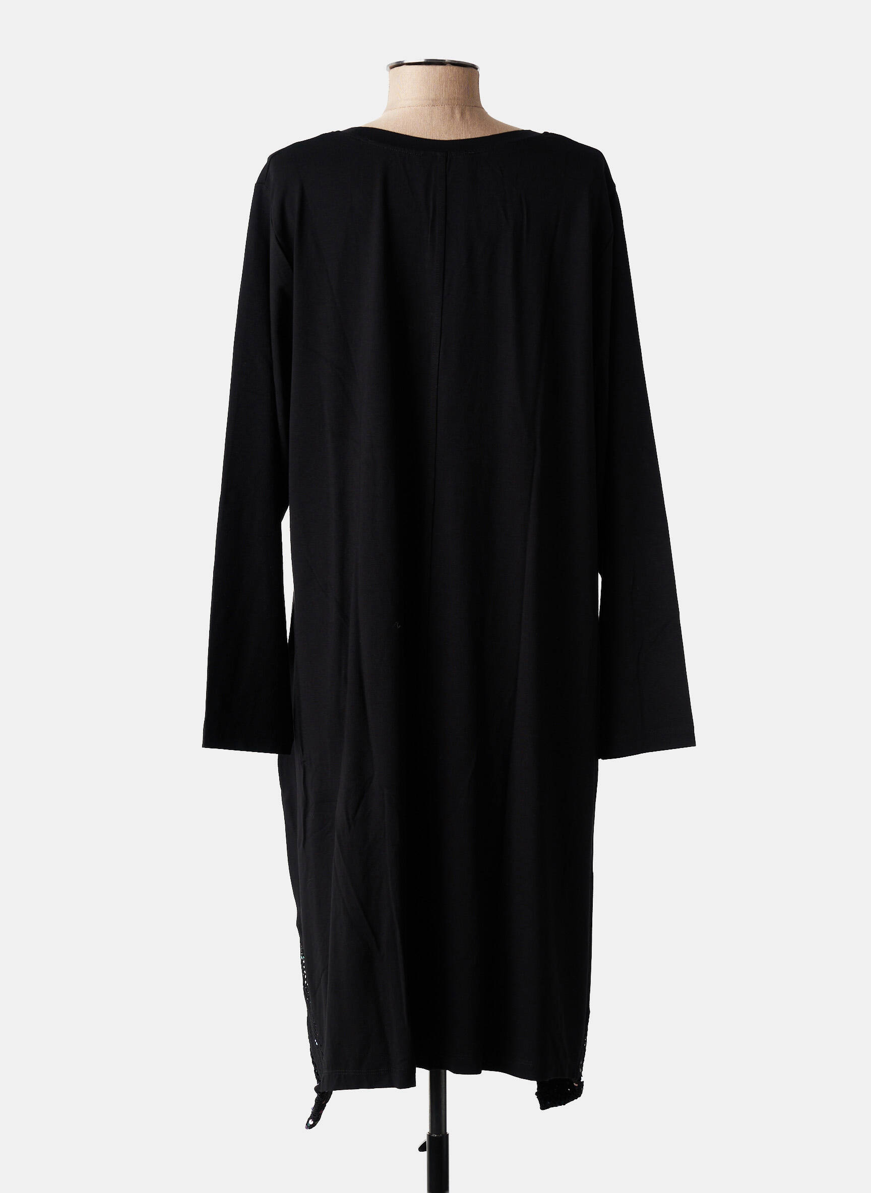 Tunique manches longues col rond noir OLIVER JUNG femme
