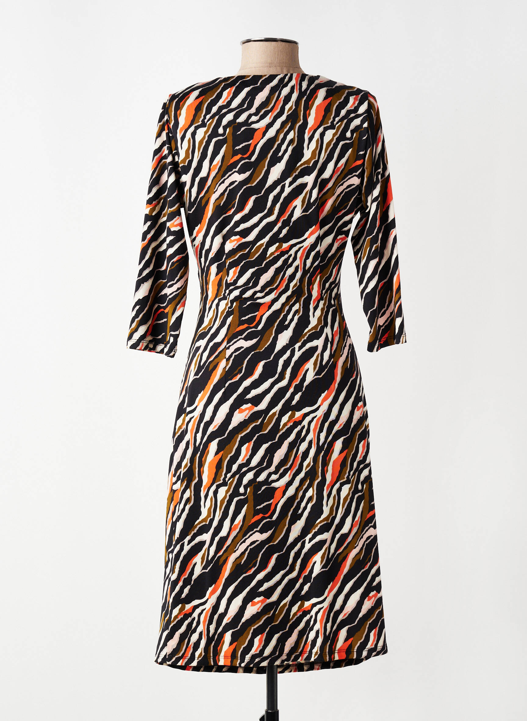 Robe mi-longue manches 3/4 manches 3/4 noir K-DESIGN femme