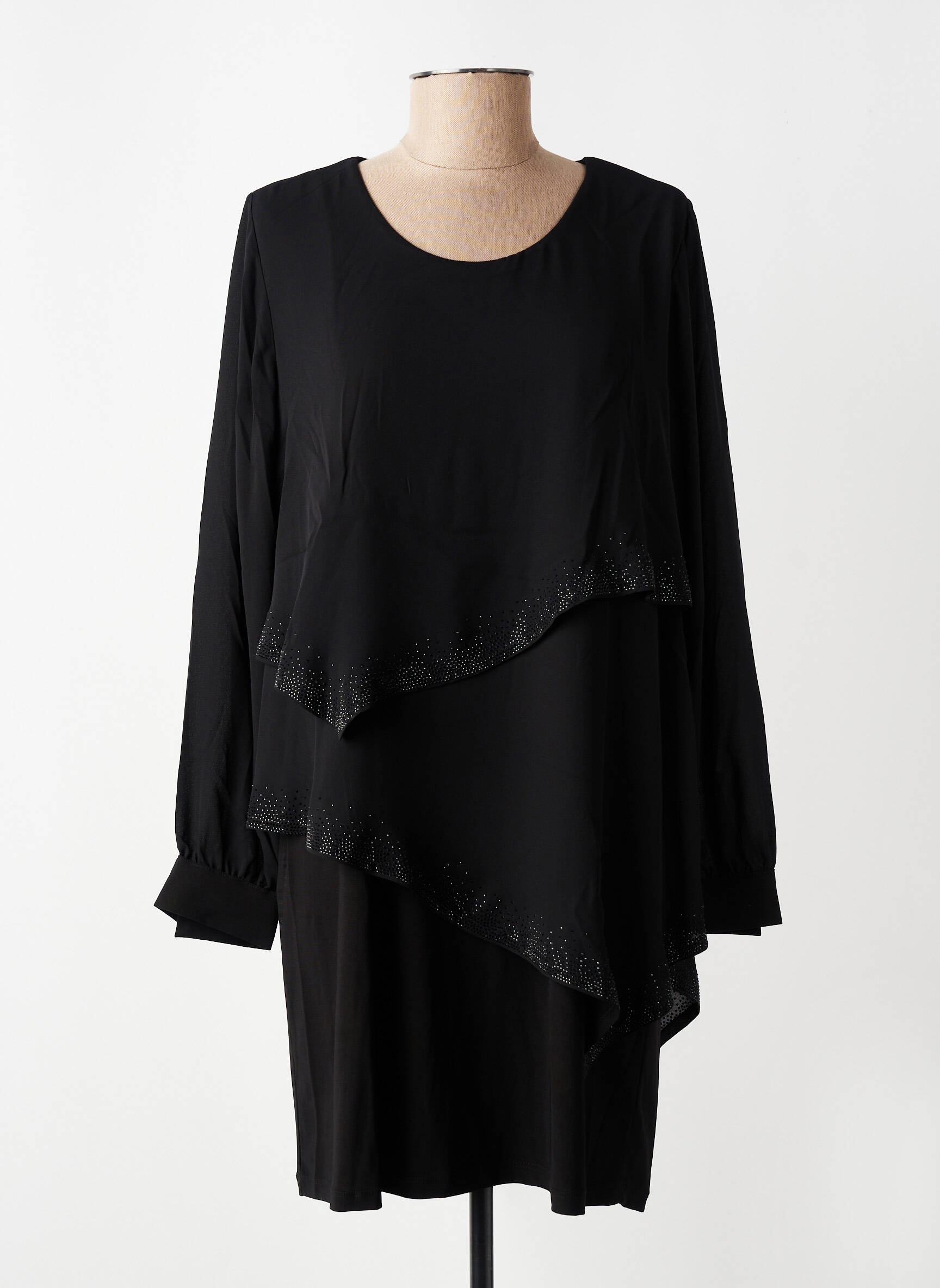 Robe courte manches longues manches longues noir ALAIN MURATI femme