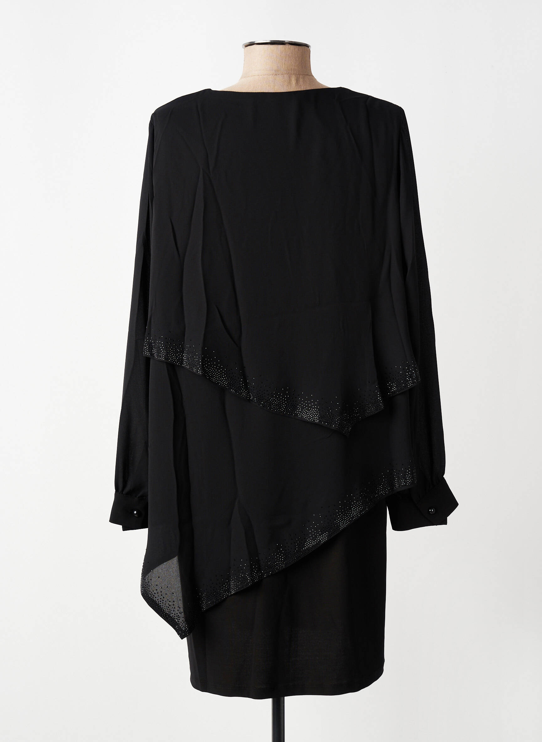 Robe courte manches longues manches longues noir ALAIN MURATI femme