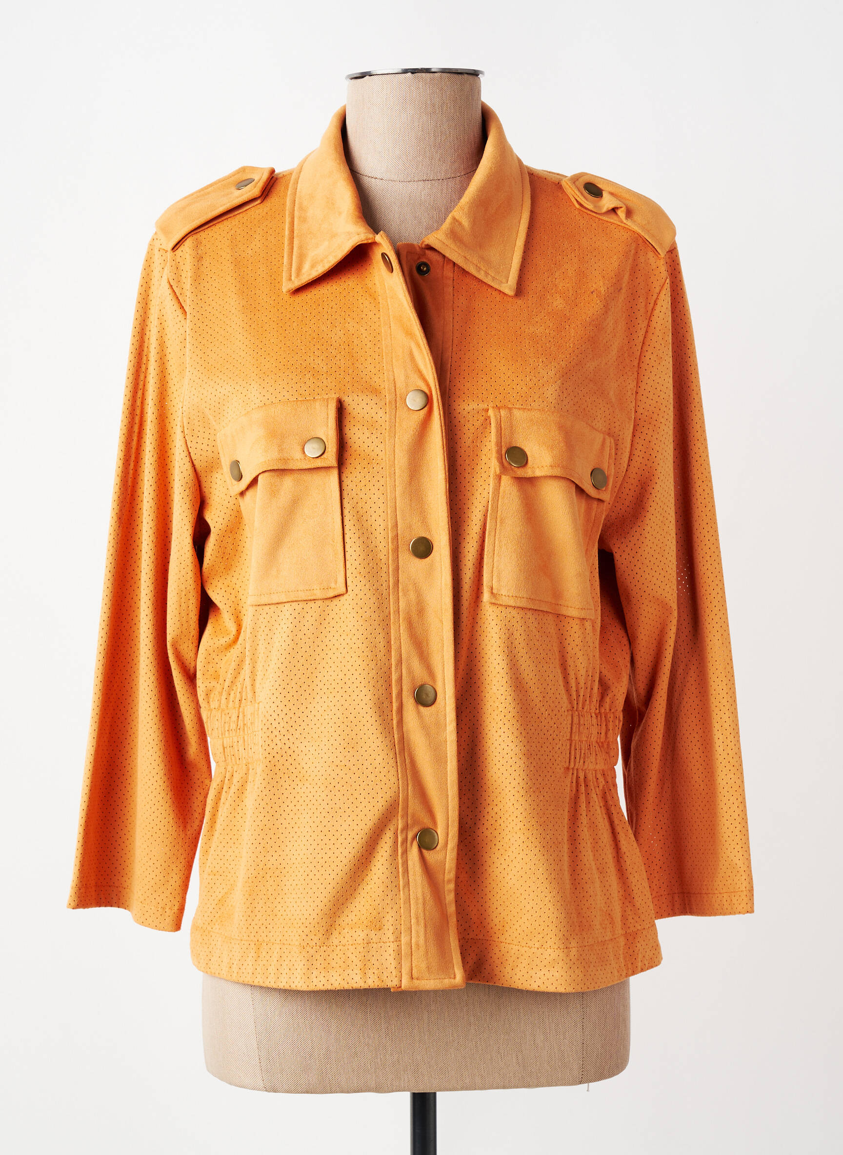Veste casual tissage suedine orange K-DESIGN femme