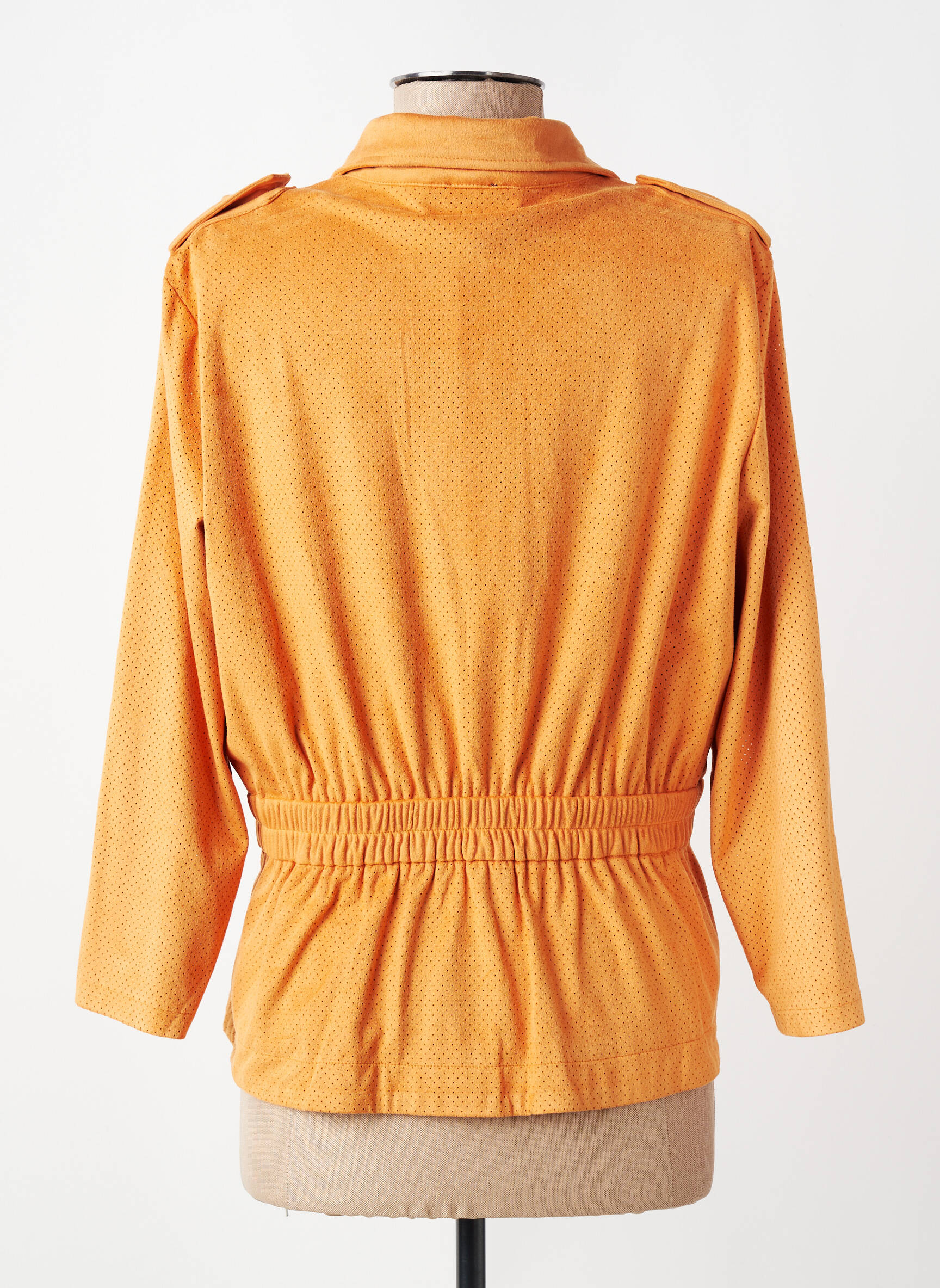 Veste casual tissage suedine orange K-DESIGN femme