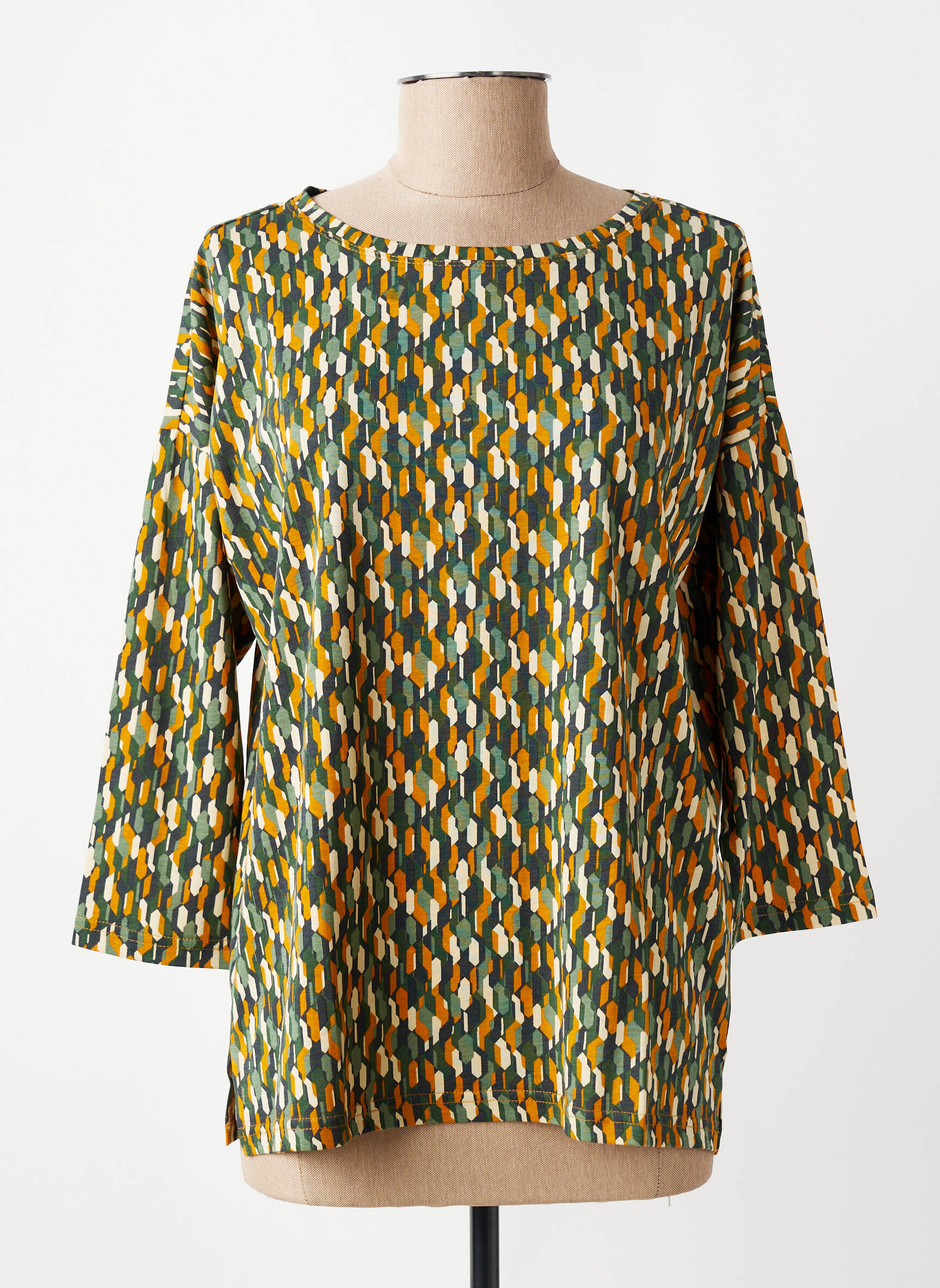 T-shirt manches 3/4 manches 3/4 jaune JENSEN femme