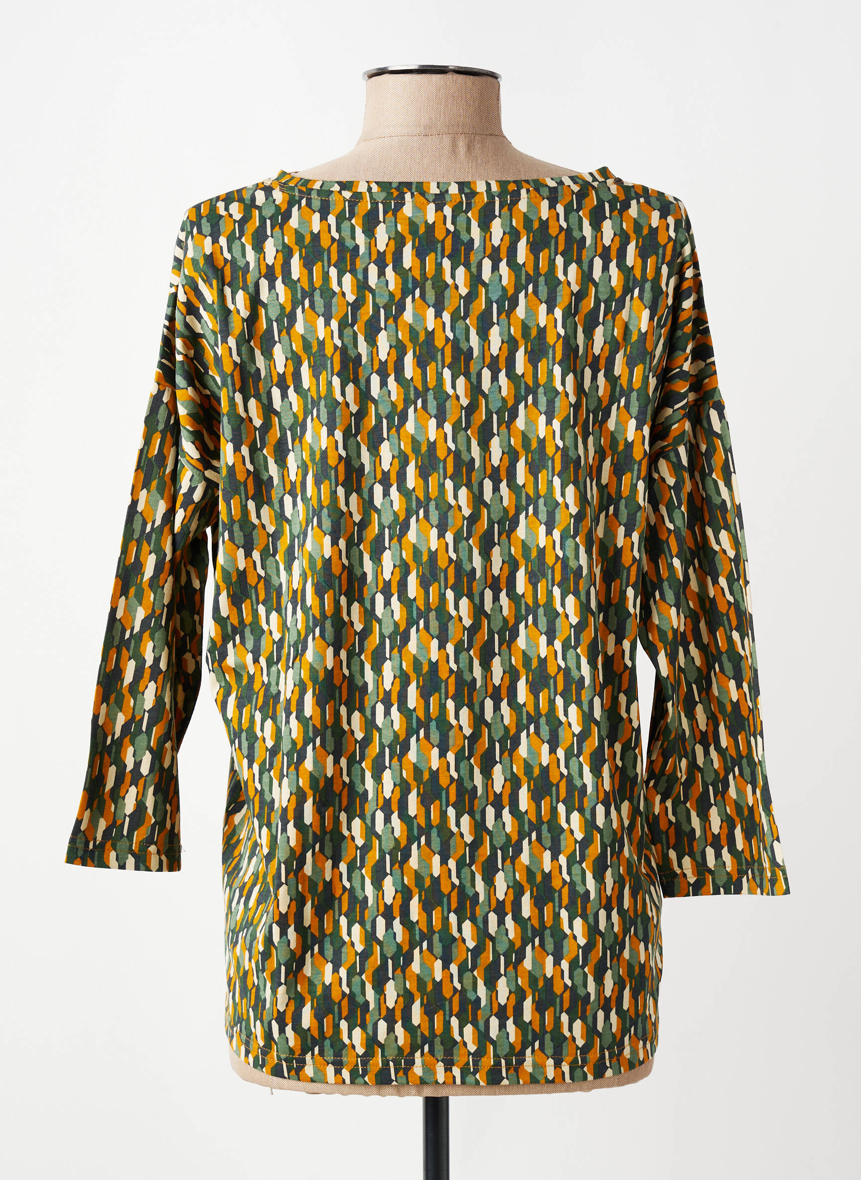 T-shirt manches 3/4 manches 3/4 jaune JENSEN femme
