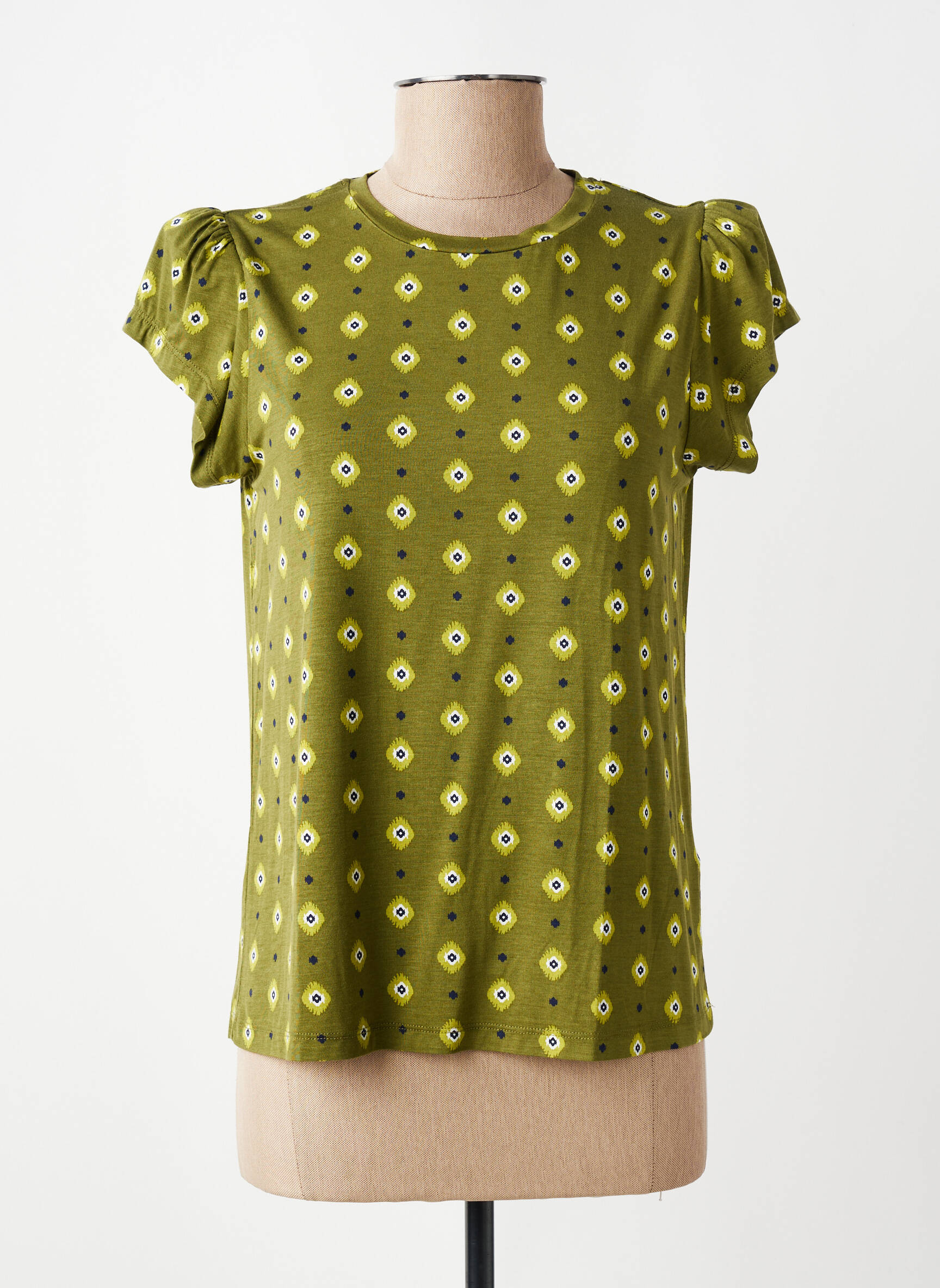 T-shirt imprimé fantaisie manches courtes vert MD'M femme