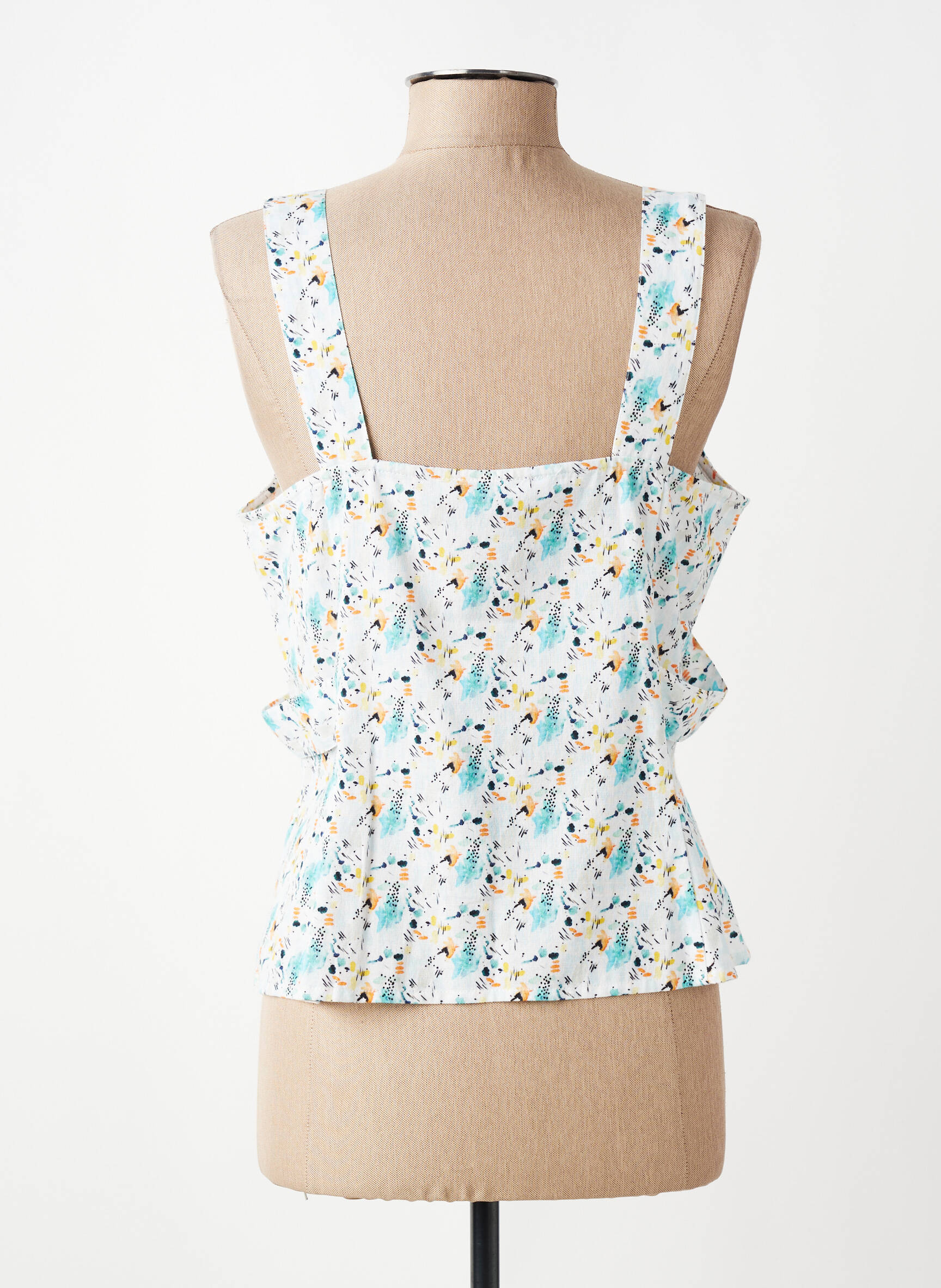 Top tissage crêpe fines bretelles blanc MD'M femme