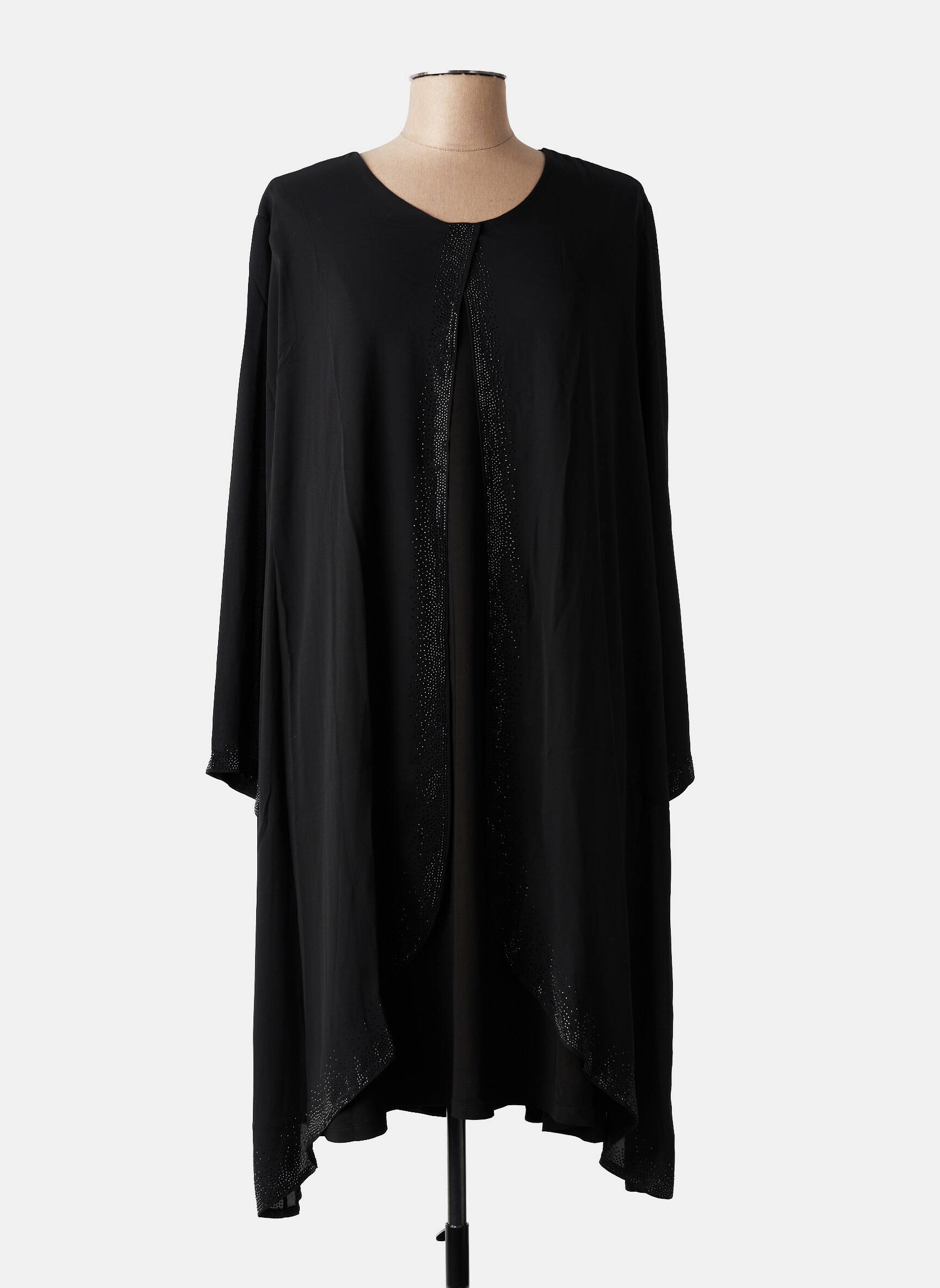 Robe mi-longue coupe fluide manches longues noir ALAIN MURATI femme