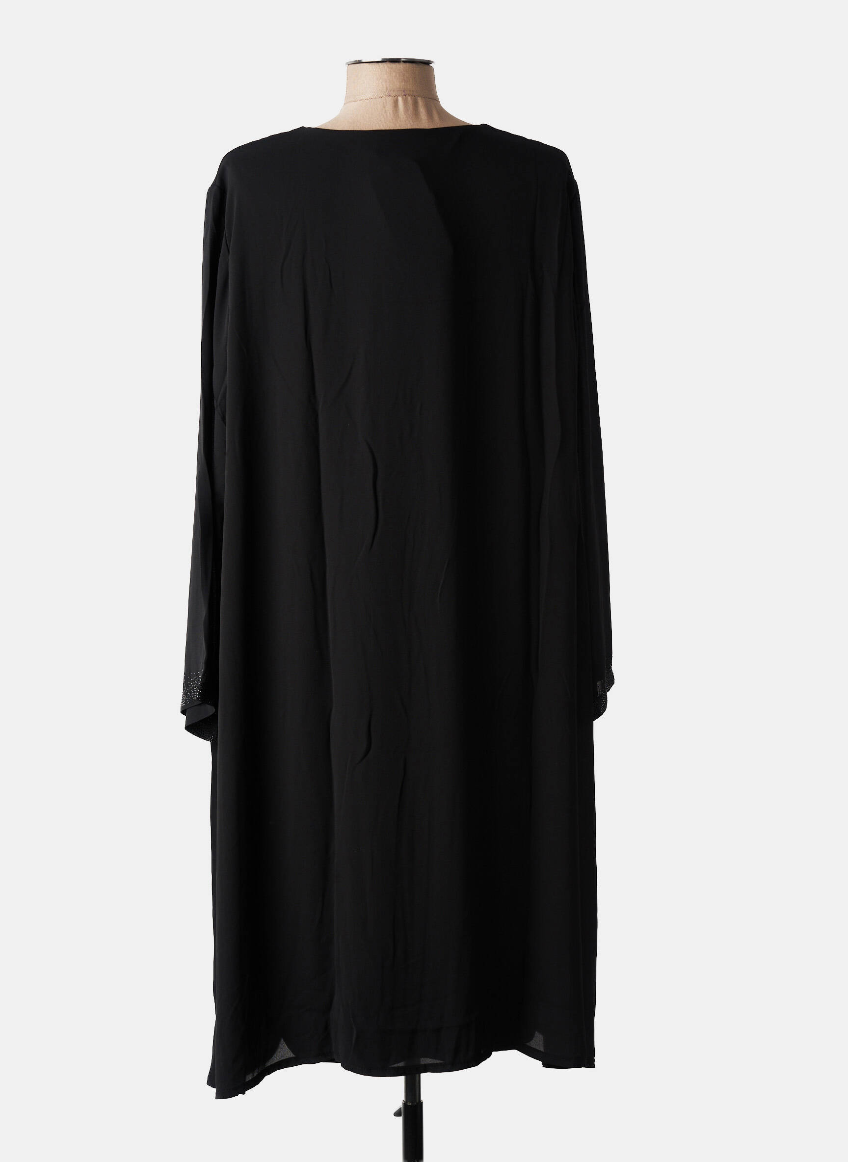 Robe mi-longue coupe fluide manches longues noir ALAIN MURATI femme