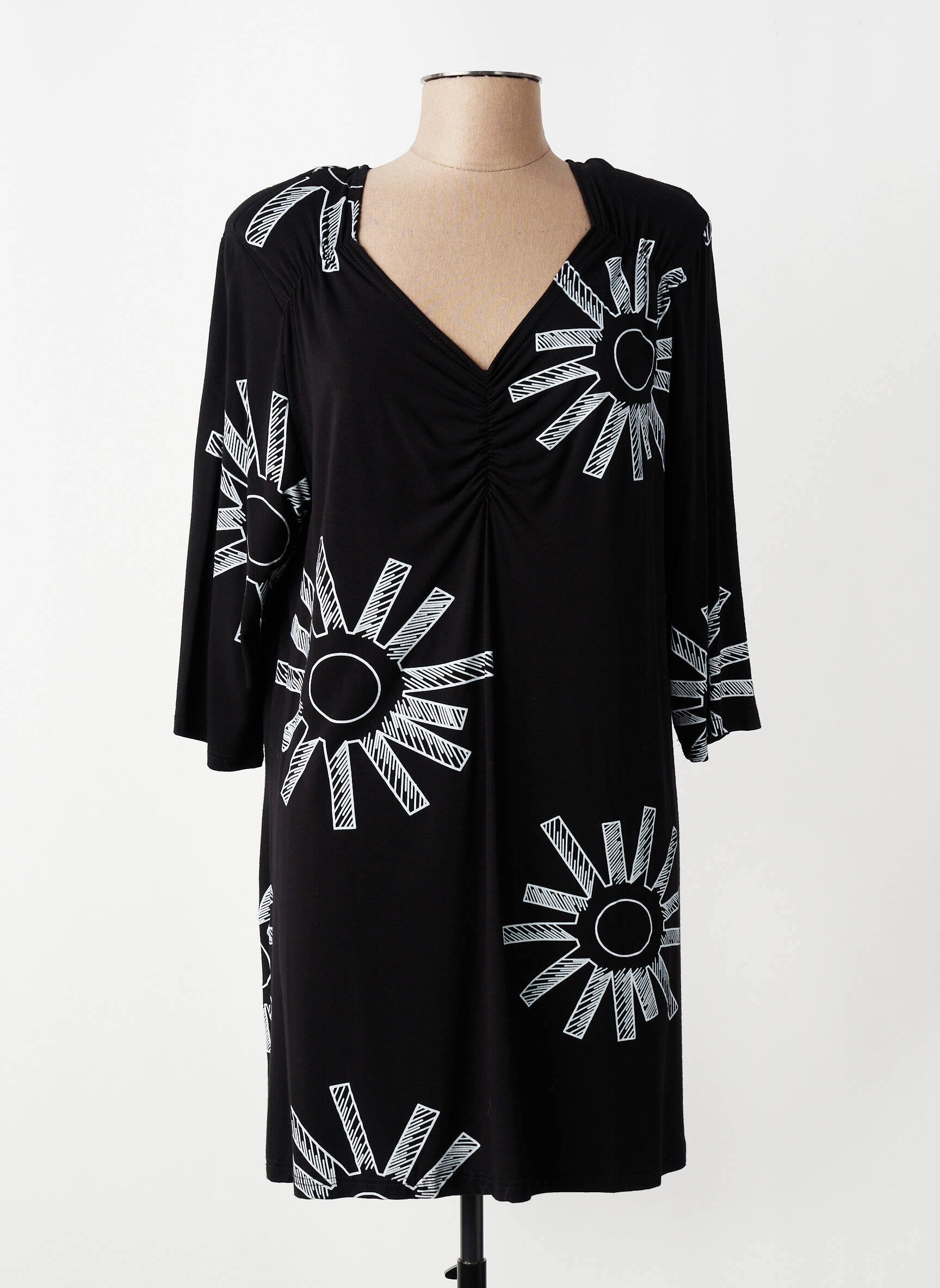 Tunique manches longues col v noir OLIVER JUNG femme