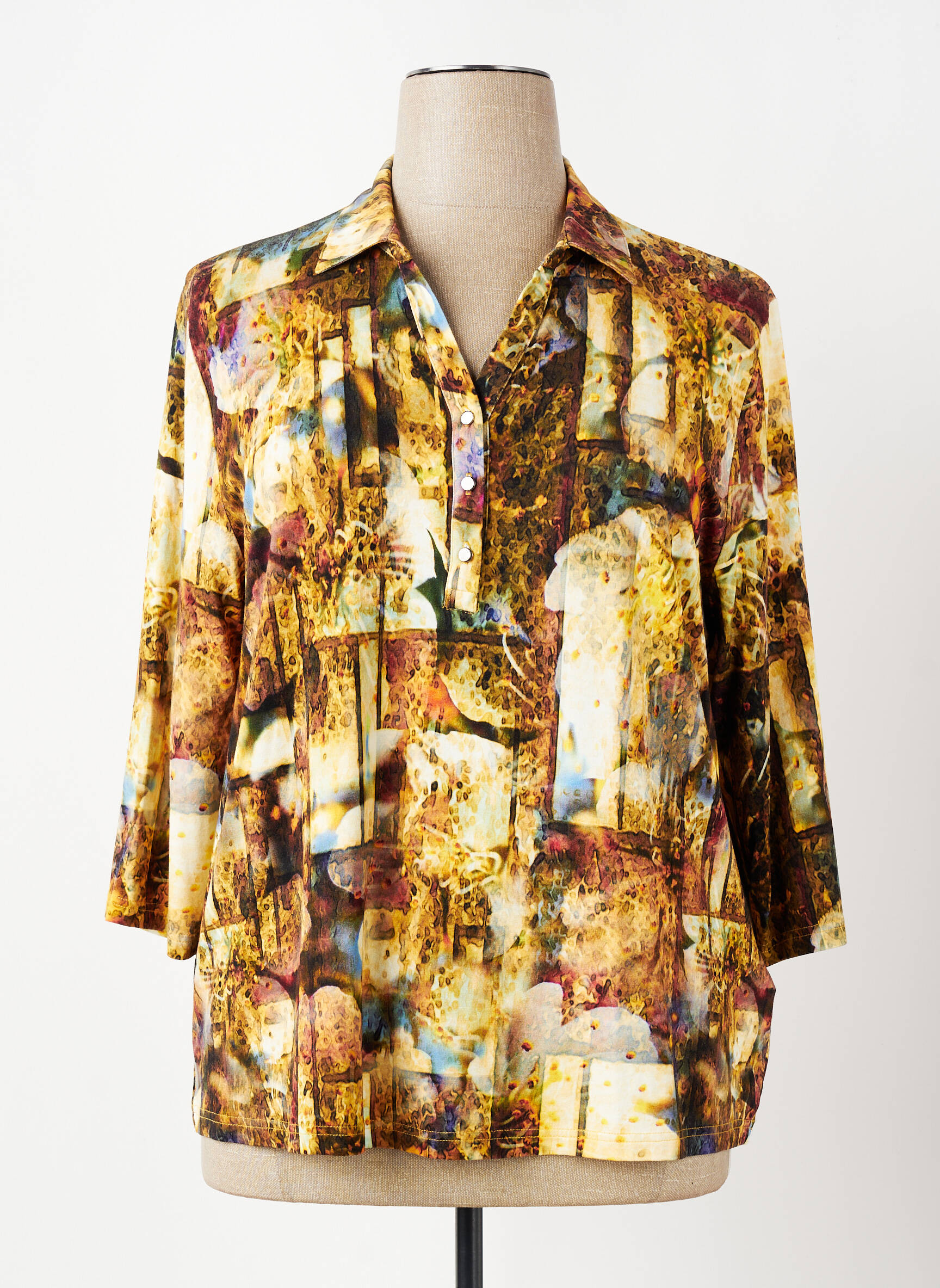 Polo manches 3/4 manches 3/4 jaune SIGNATURE femme