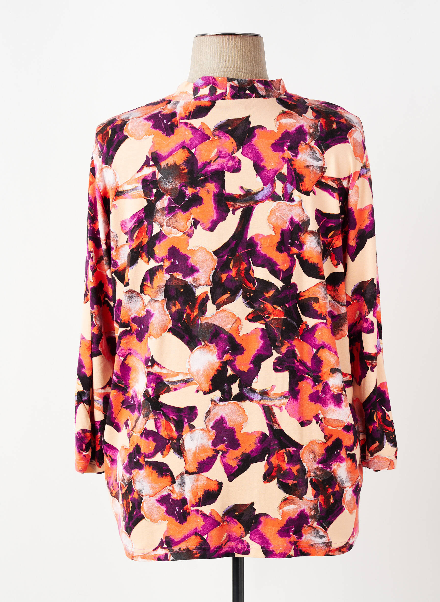 T-shirt manches 3/4 manches 3/4 orange SIGNATURE femme