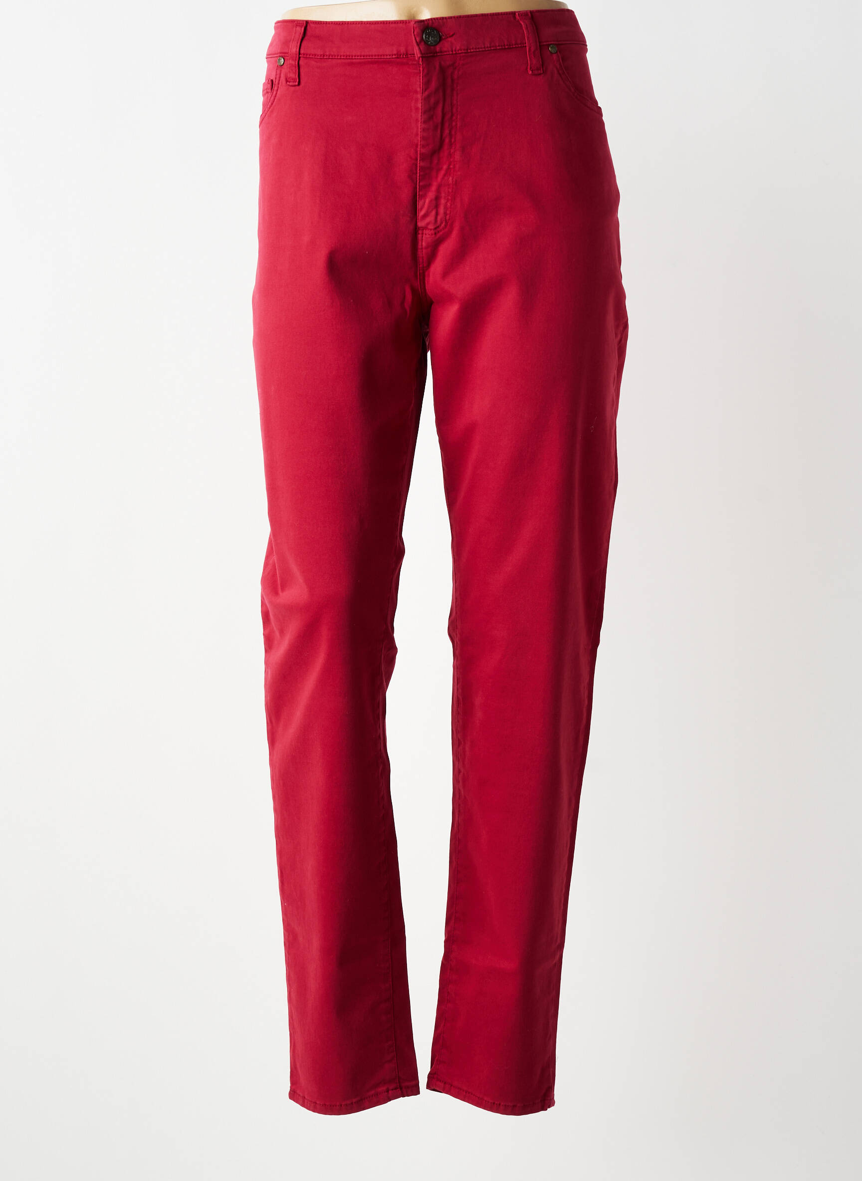 Jeans coupe slim stretch taille normale rouge LCDN femme