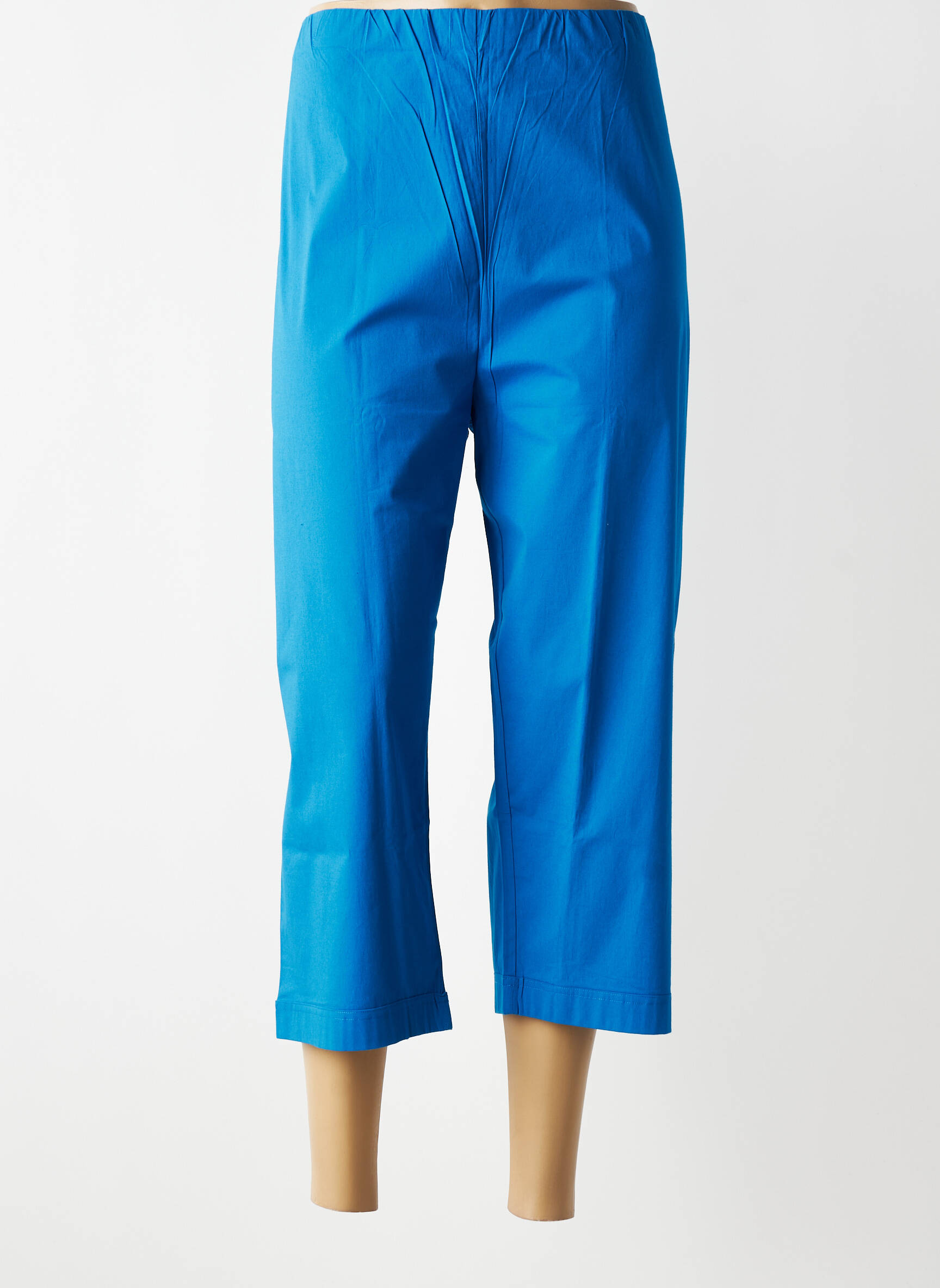 Pantacourt coupe droite taille normale bleu ORIENTIQUE NATURALLY femme