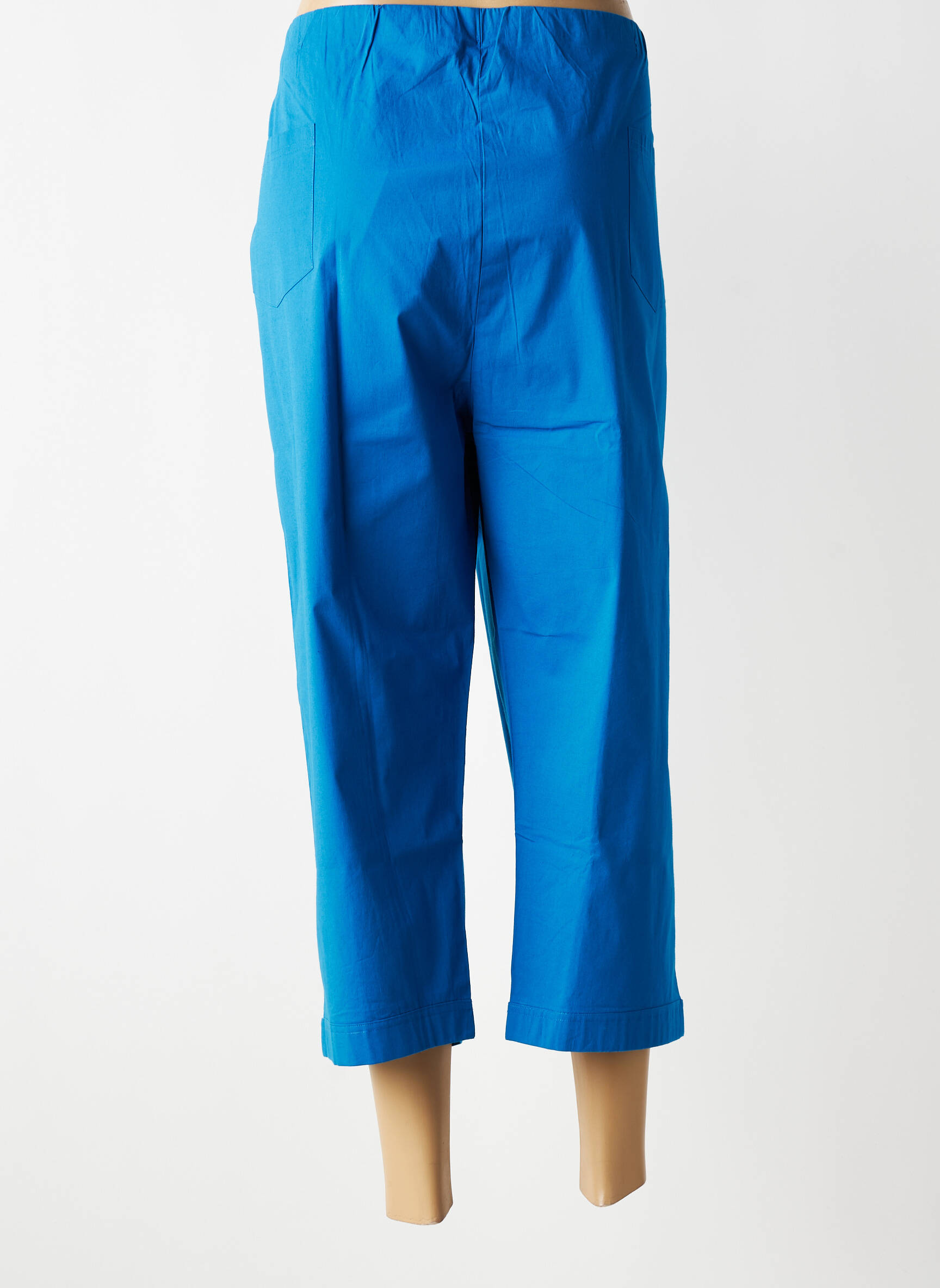 Pantacourt coupe droite taille normale bleu ORIENTIQUE NATURALLY femme