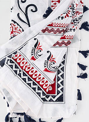Foulard imprimé fantaisie blanc CAROLL femme
