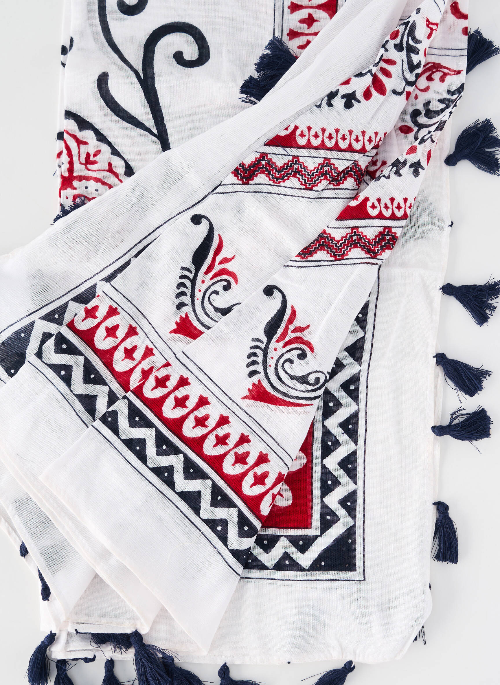 Foulard imprimé fantaisie blanc CAROLL femme