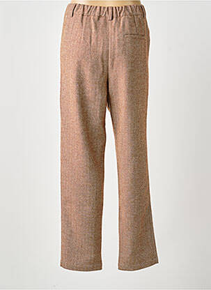 Pantalon droit fermeture zippée sous rabat boutonné taille normale marron BELLA JONES femme