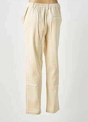 Pantalon droit fermeture zippée sous rabat boutonné taille normale beige BELLA JONES femme