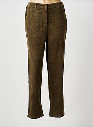 Pantalon droit fermeture zippée sous rabat boutonné taille normale vert BELLA JONES femme
