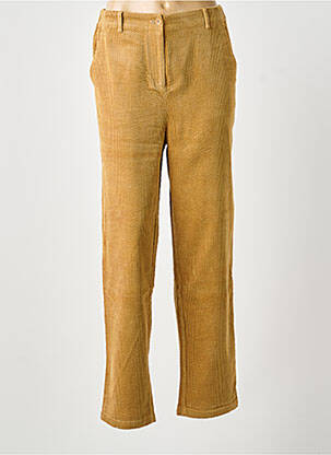 Pantalon droit fermeture zippée sous rabat boutonné taille normale marron BELLA JONES femme