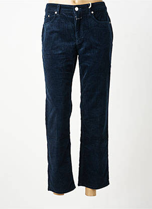 Pantalon droit fermeture zippée sous rabat boutonné taille normale bleu CLOSED femme