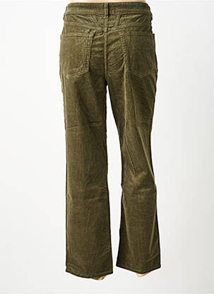 Pantalon droit fermeture zippée sous rabat boutonné taille normale vert CLOSED femme
