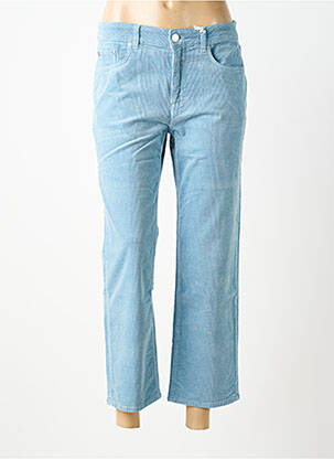 Pantalon droit fermeture zippée sous rabat boutonné taille normale bleu clair CLOSED femme