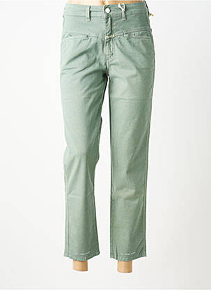 Pantalon droit stretch taille normale vert CLOSED femme