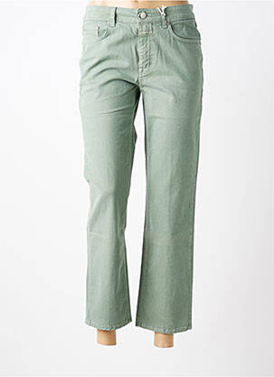 Pantalon droit stretch taille normale vert CLOSED femme