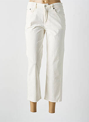Pantalon droit fermeture zippée sous rabat boutonné taille normale beige CLOSED femme