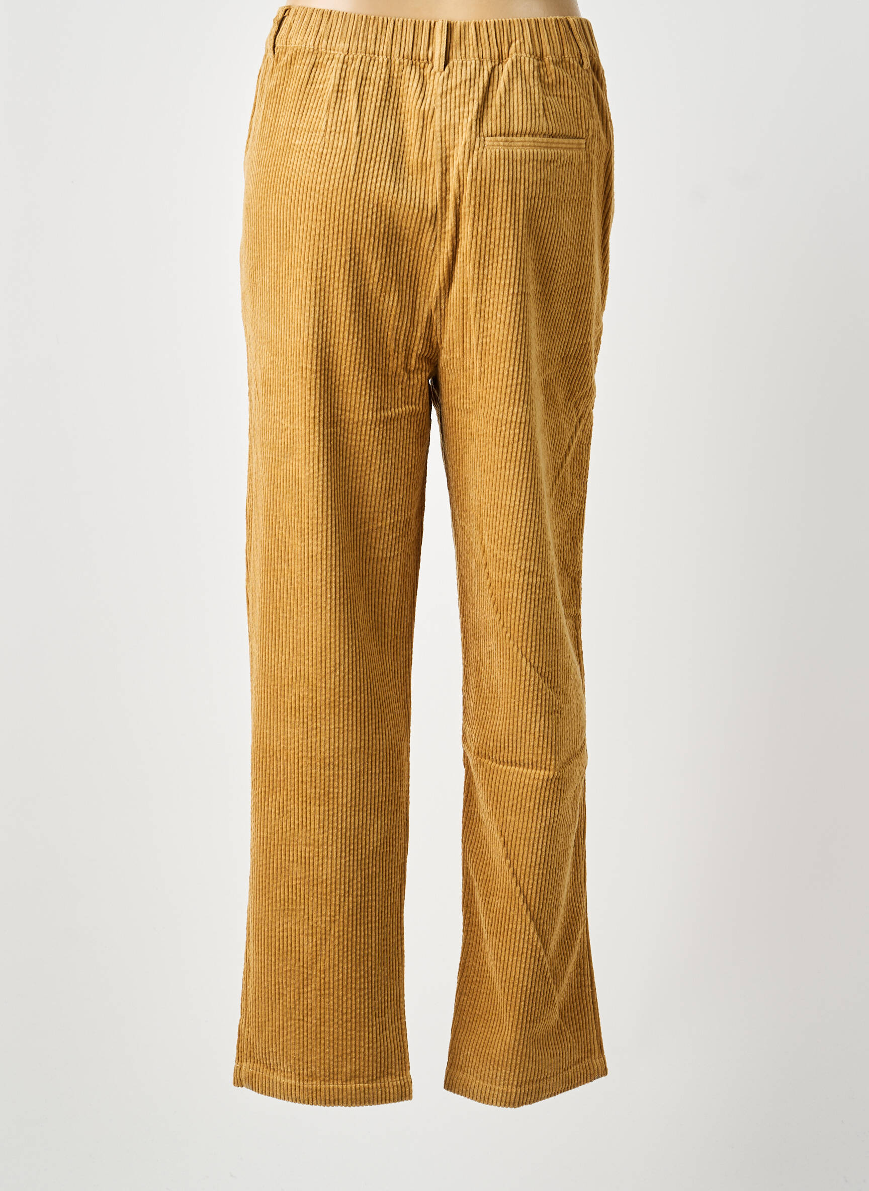 Pantalon droit fermeture zippée sous rabat boutonné taille normale marron BELLA JONES femme