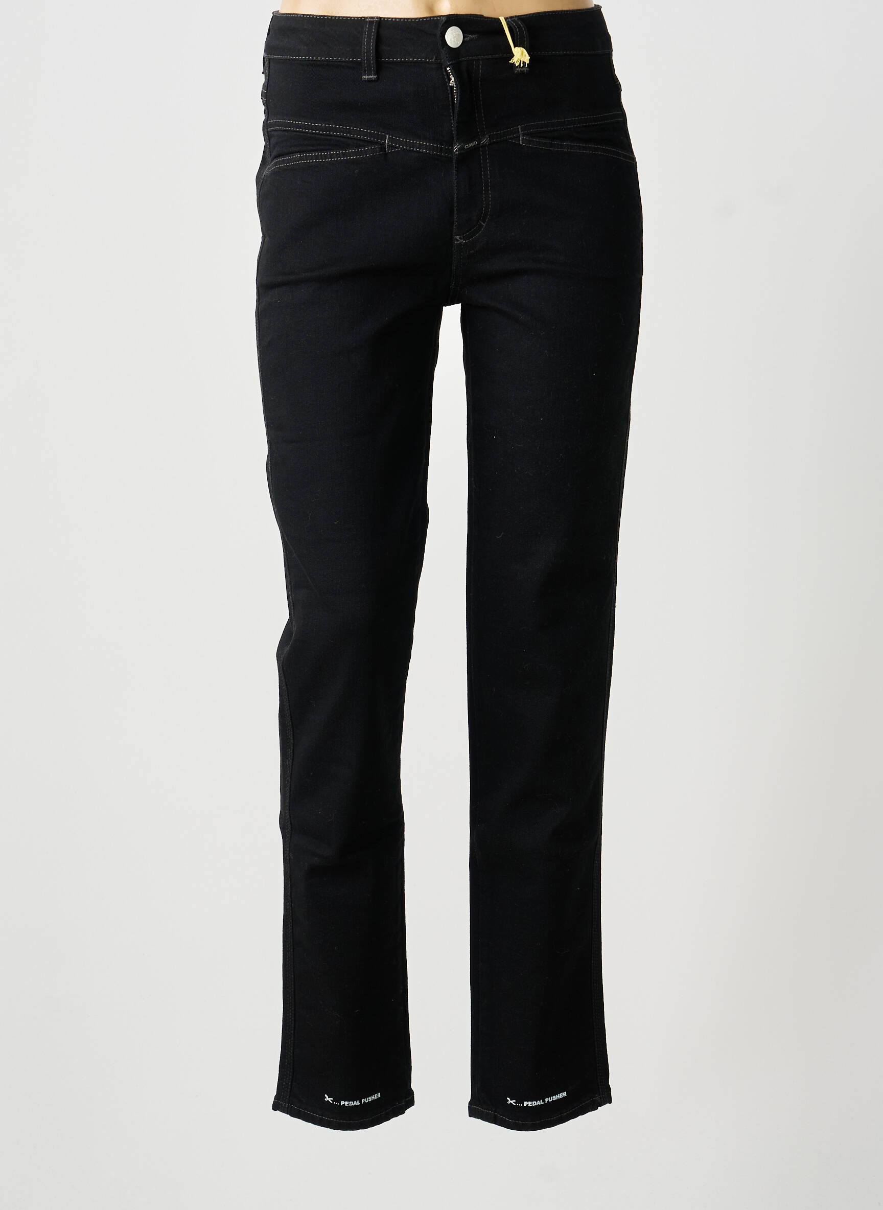 Jeans coupe droite stretch taille normale noir CLOSED femme