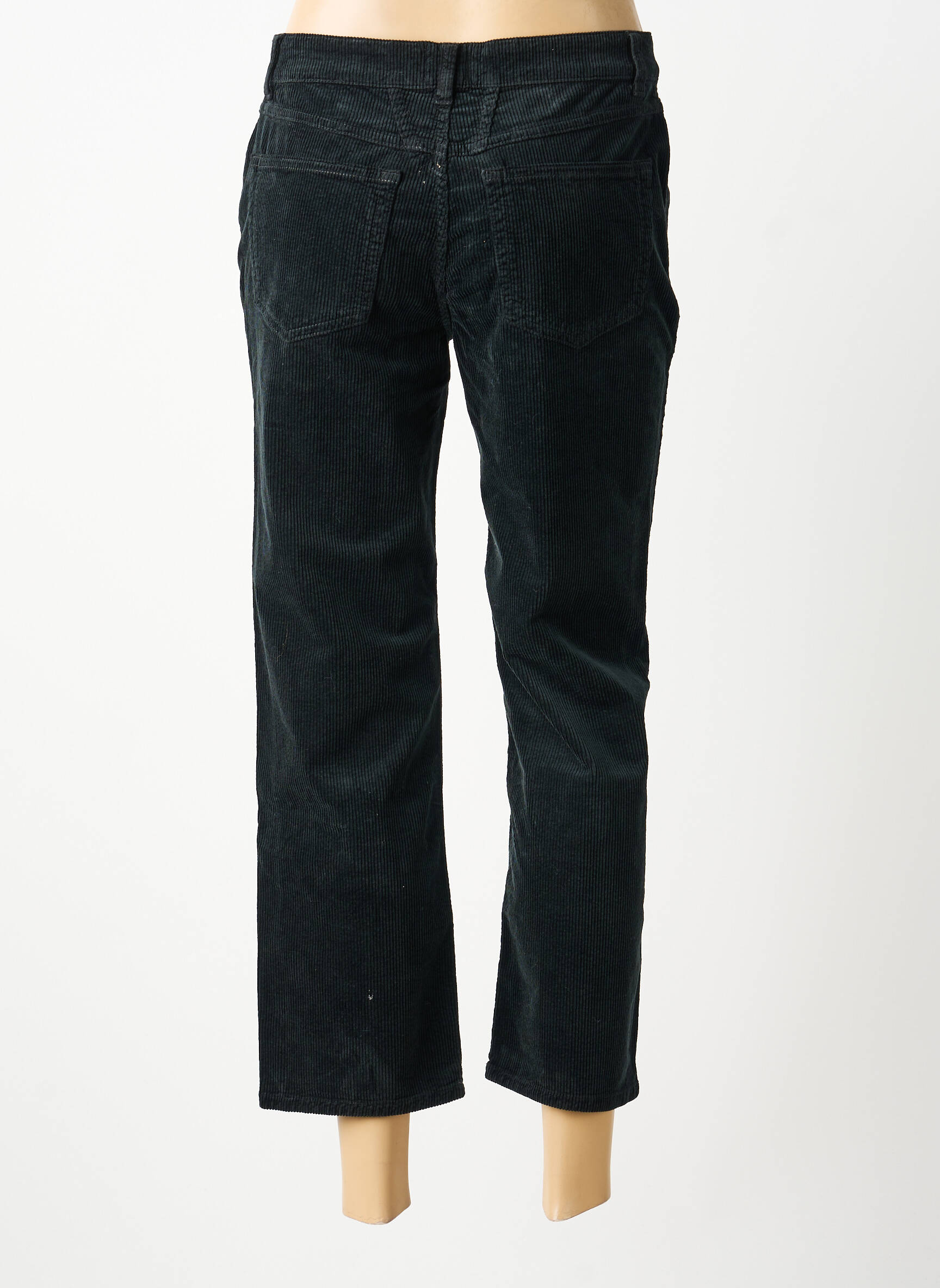 Pantalon droit fermeture zippée sous rabat boutonné taille normale noir CLOSED femme