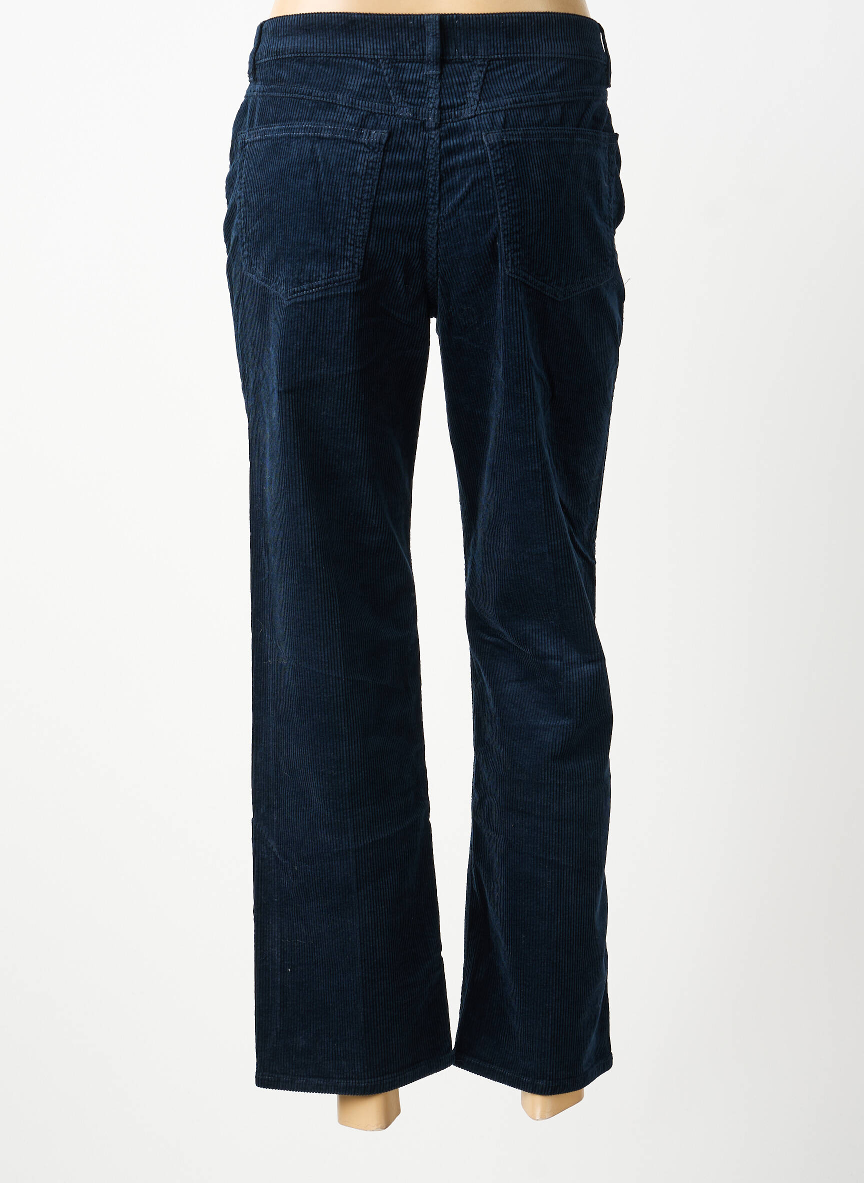 Pantalon droit fermeture zippée sous rabat boutonné taille normale bleu CLOSED femme