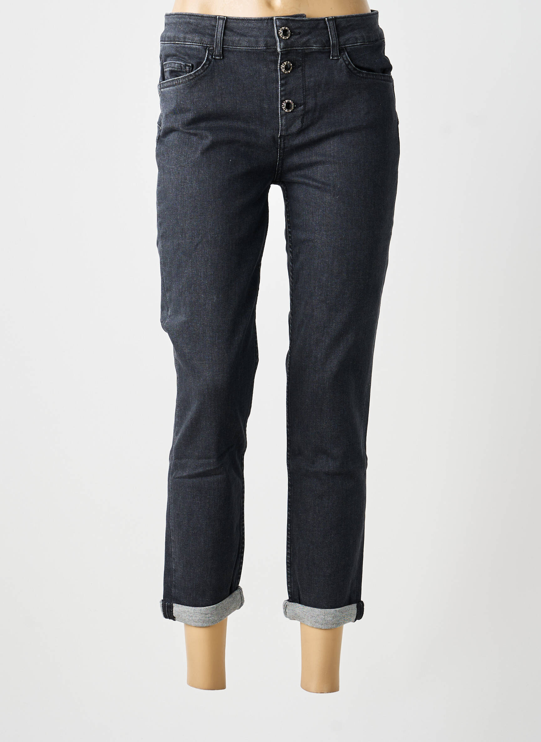 Jeans skinny tissage brut taille normale gris LIU JO femme