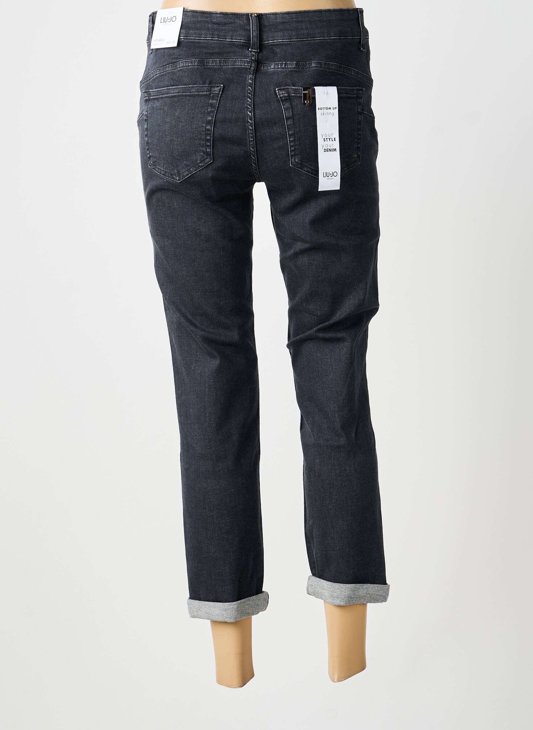 Jeans skinny tissage brut taille normale gris LIU JO femme