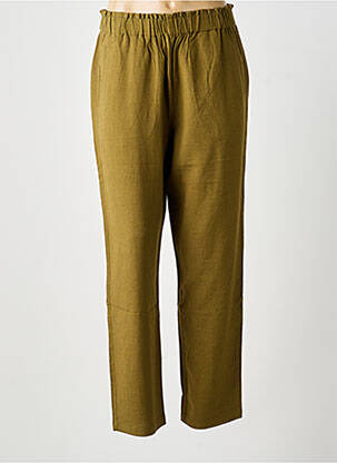 Pantalon droit tissage crêpe taille normale vert BELLA JONES femme