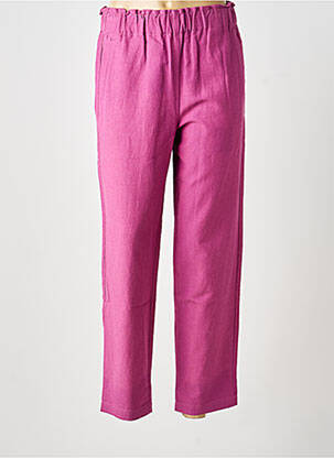 Pantalon droit tissage crêpe taille normale violet BELLA JONES femme