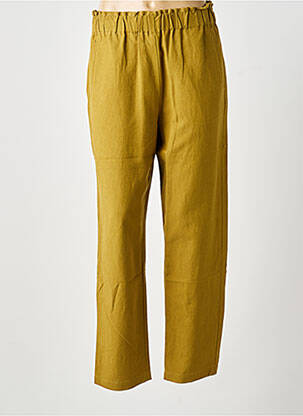 Pantalon droit tissage crêpe taille normale vert clair BELLA JONES femme