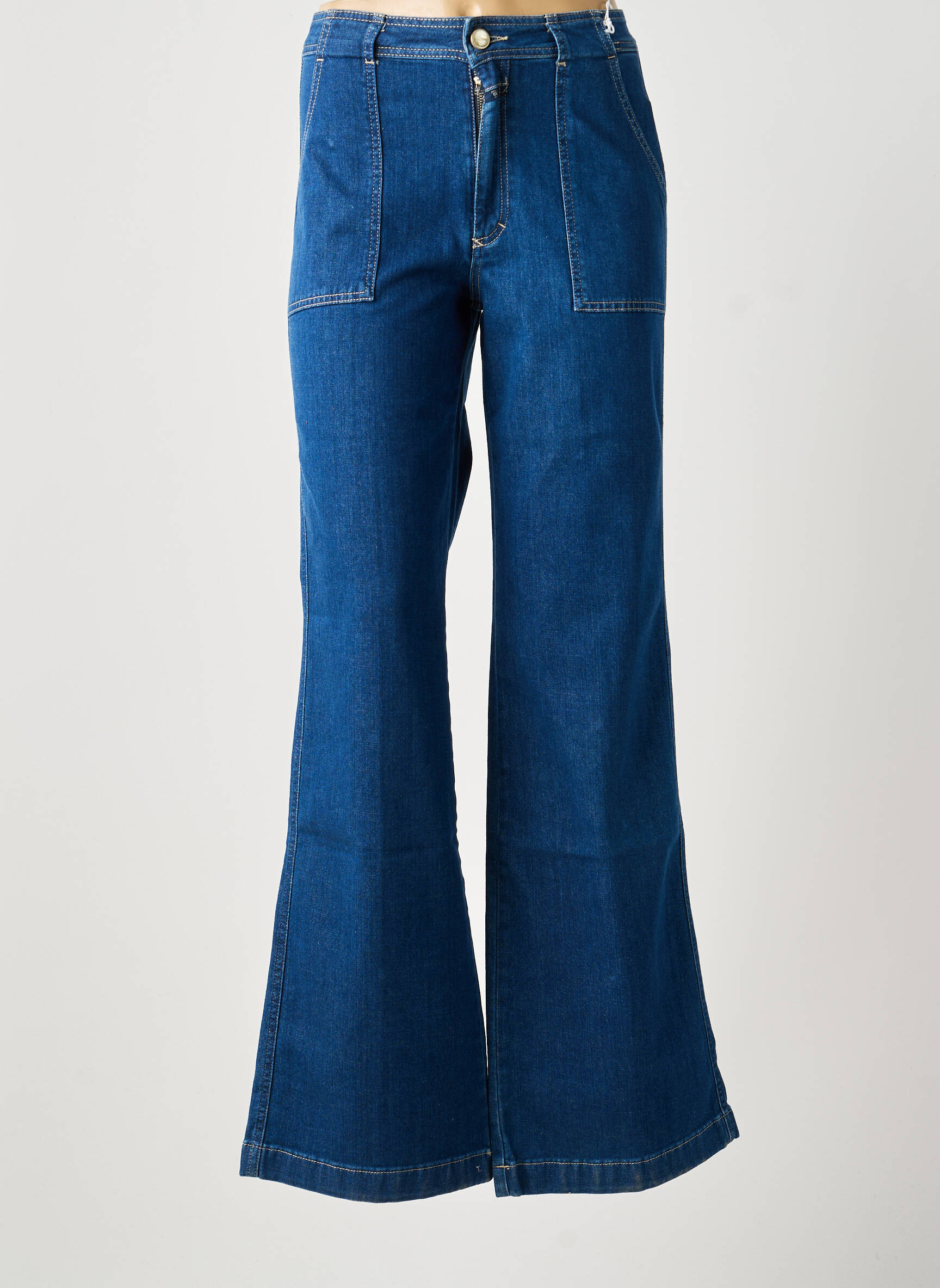 Jean coupe flare stretch taille haute bleu CLOSED femme