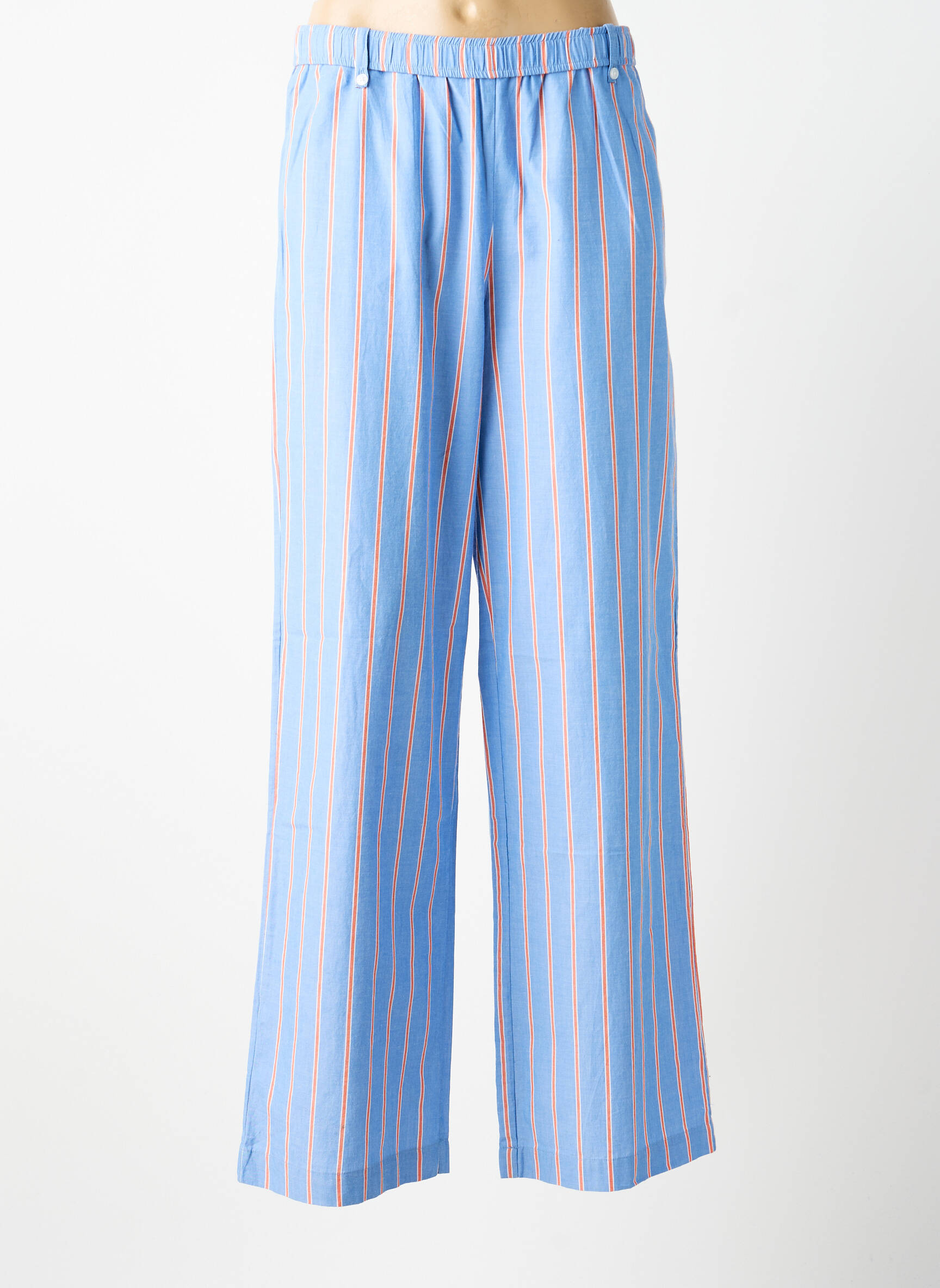 Pantalon large tissage popeline taille normale bleu MKT STUDIO femme