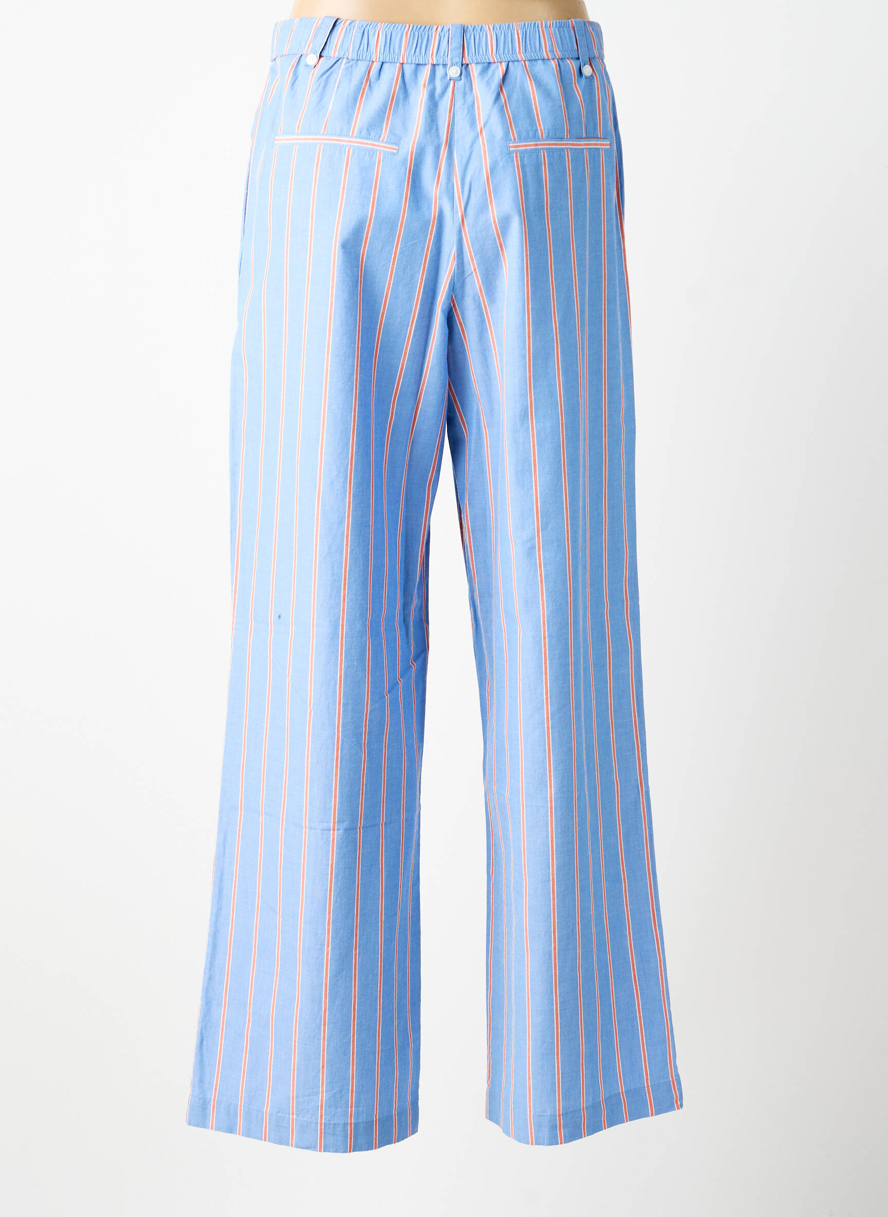 Pantalon large tissage popeline taille normale bleu MKT STUDIO femme