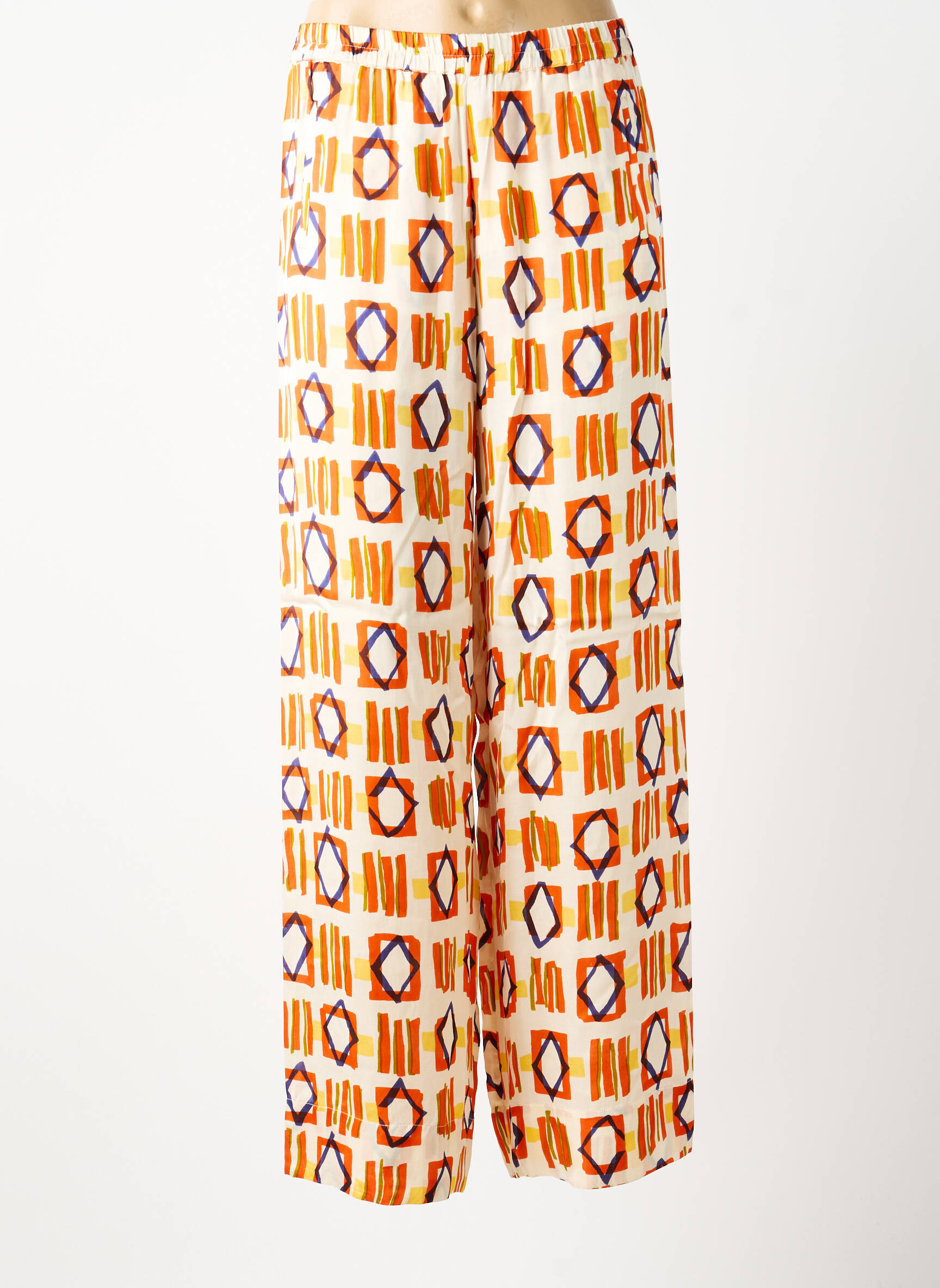 Pantalon large coupe fluide taille normale orange BELLA JONES femme