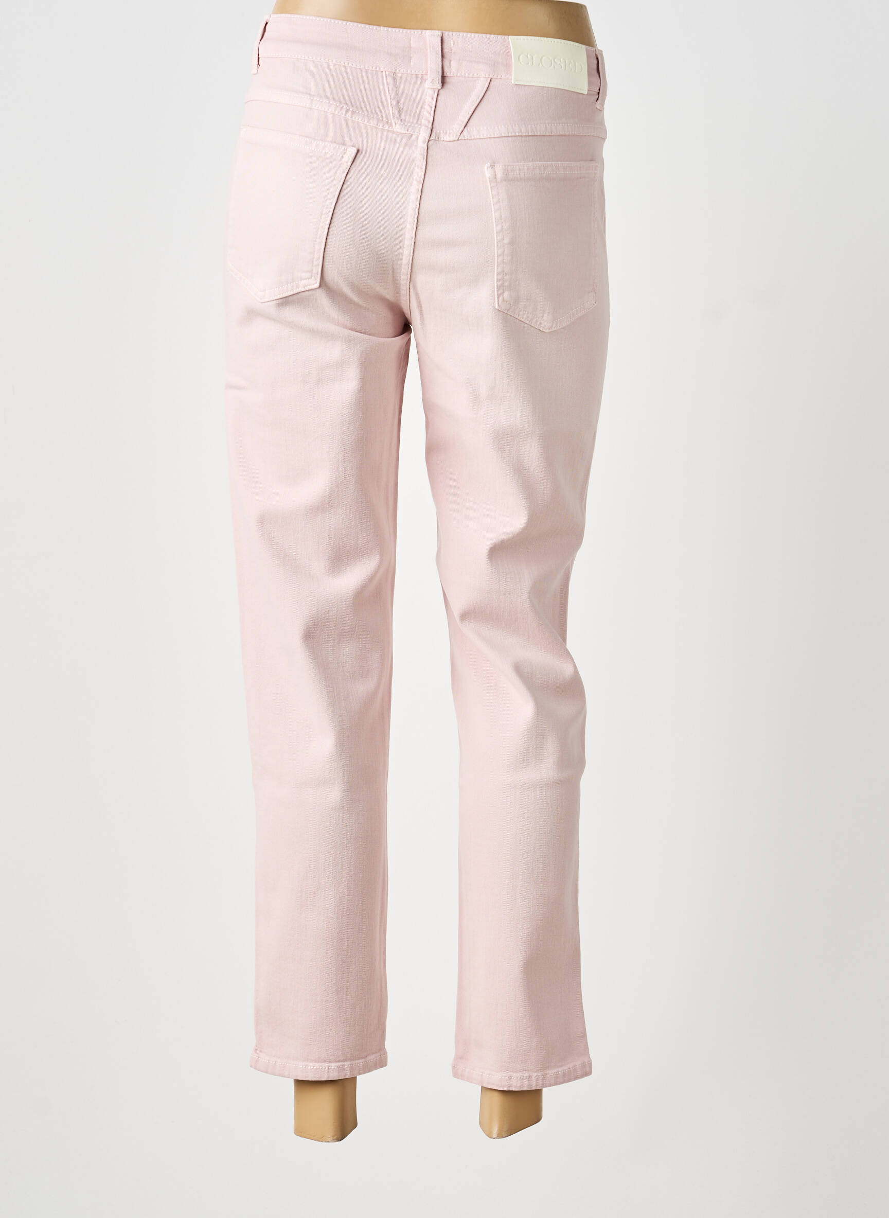 Jeans coupe slim taille haute taille haute rose CLOSED femme