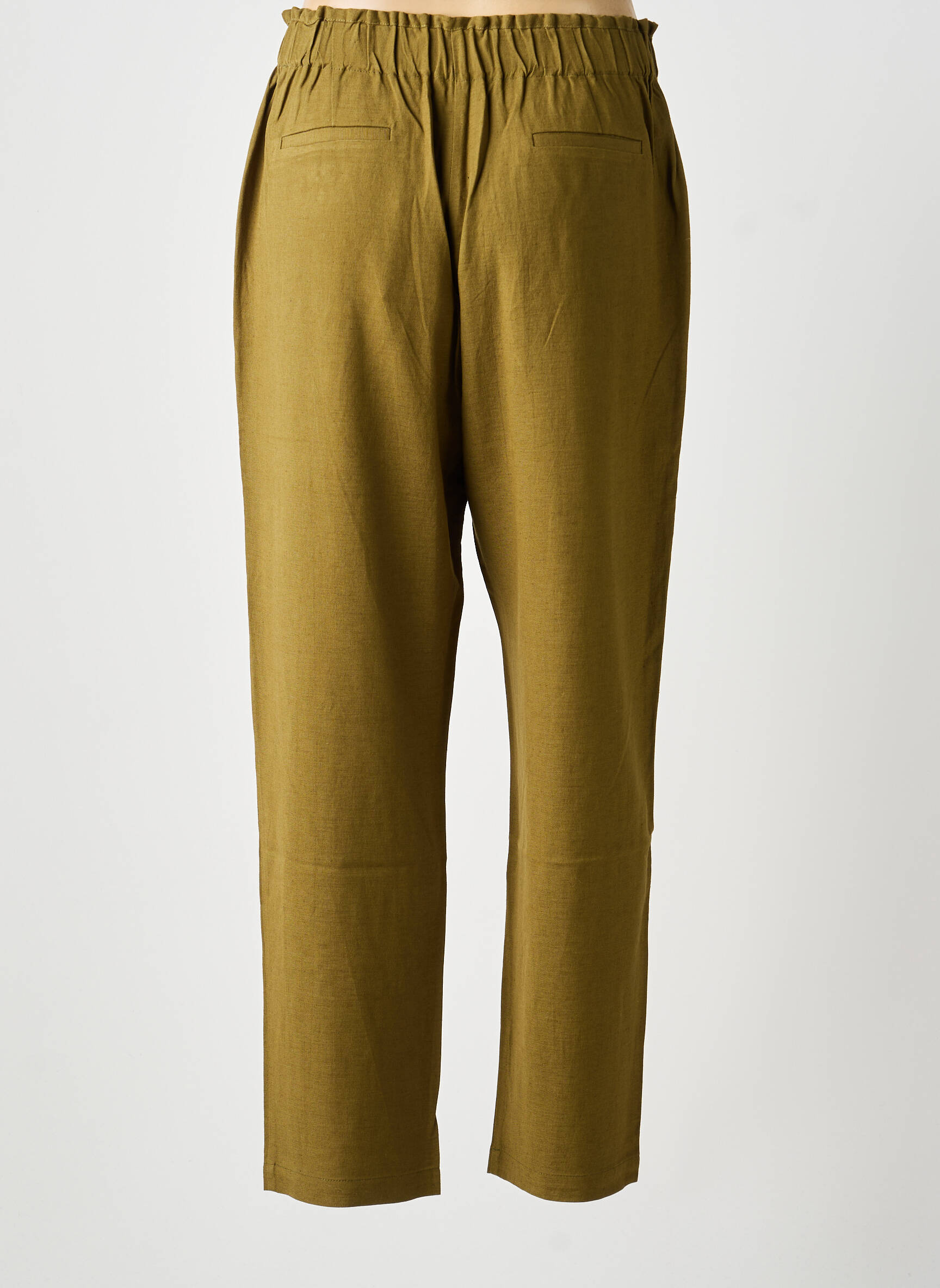 Pantalon droit tissage crêpe taille normale vert BELLA JONES femme
