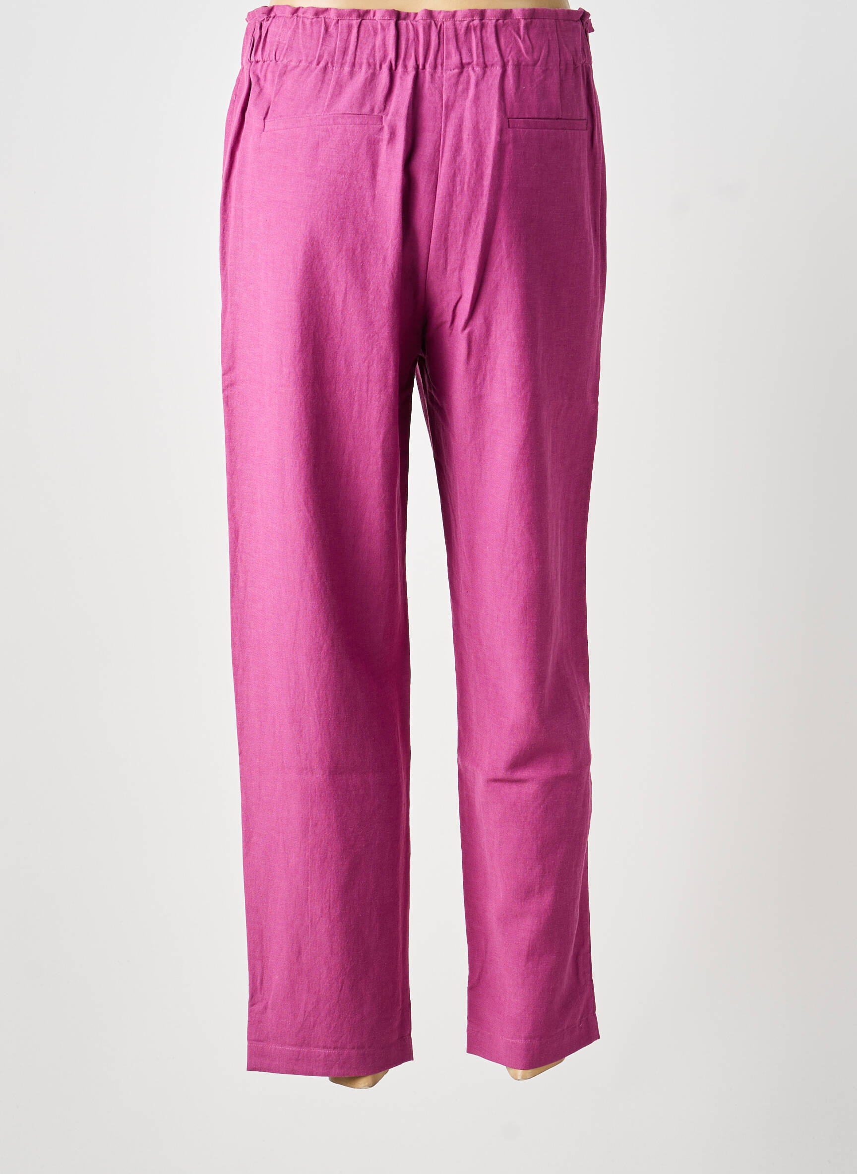 Pantalon droit tissage crêpe taille normale violet BELLA JONES femme