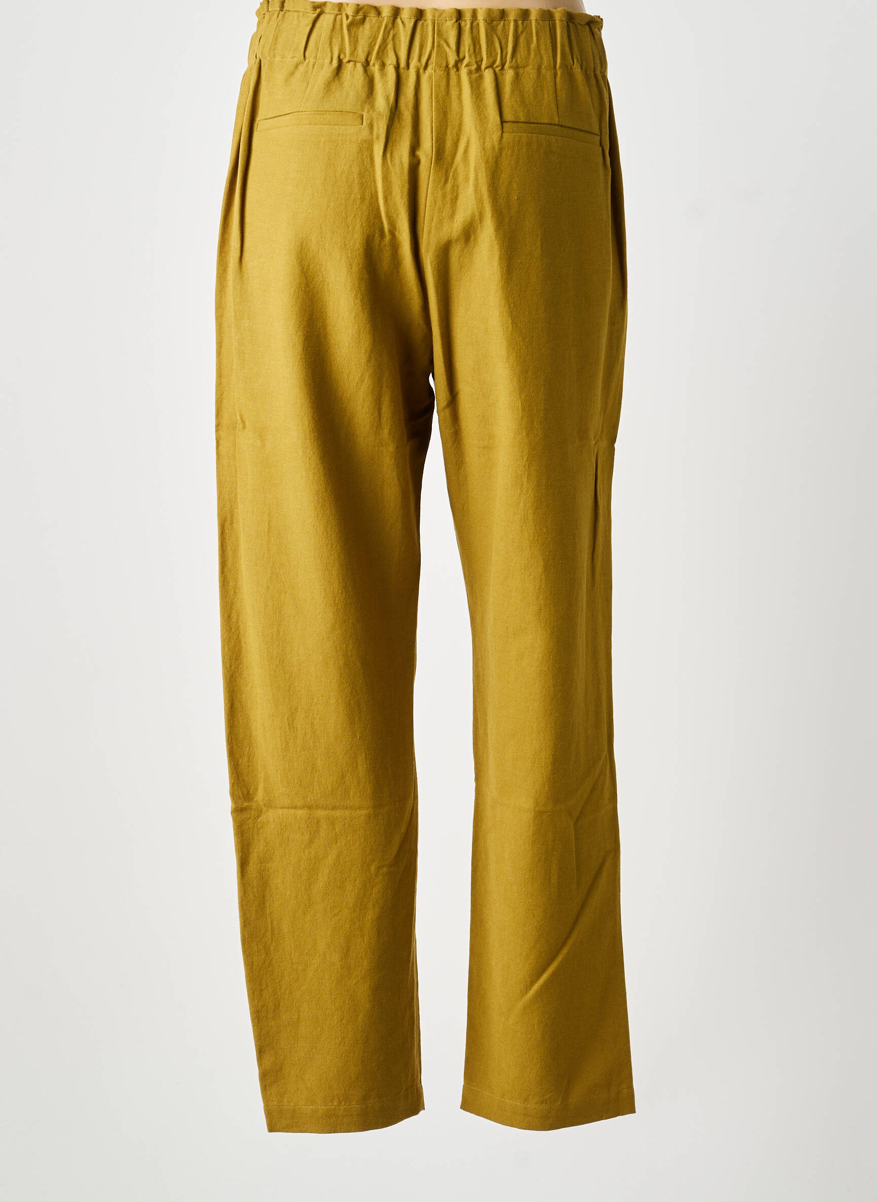 Pantalon droit tissage crêpe taille normale vert clair BELLA JONES femme