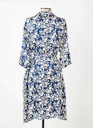 Robe mi-longue manches 3/4 manches 3/4 bleu BELLA JONES femme