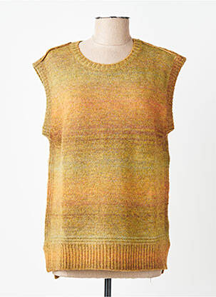 Pull coupe droite manches courtes vert BELLA JONES femme