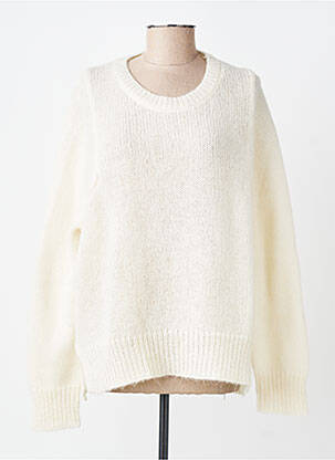 Pull coupe droite manches longues blanc BELLA JONES femme